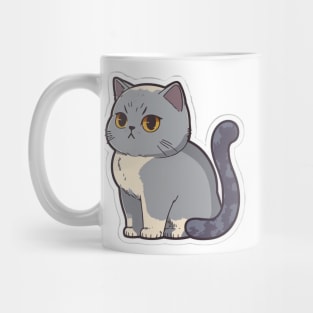 Charming British Short Hair Cat Sticker Mug